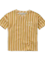 Sproet & Sprout T-shirt linen stripe Sunset. Biscotti