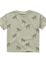 Sproet & Sprout T-shirt wide Turtle print. Aloe vera