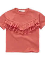 Sproet & Sprout T-shirt ruffle coral. Coral