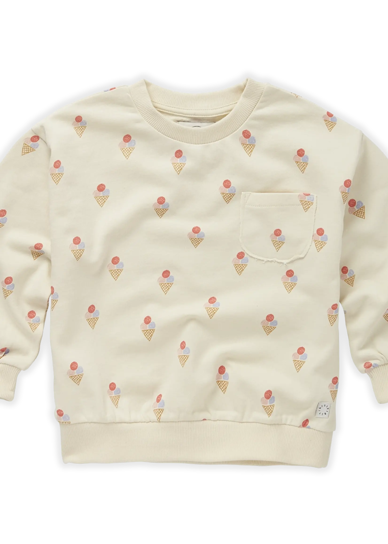 Sproet & Sprout Sweatshirt pocket Ice cream print. Pear