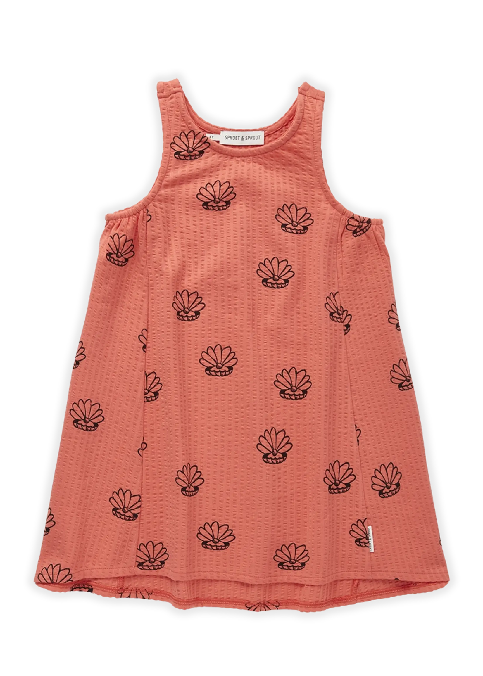 Sproet & Sprout Dress loose Shell print. Coral