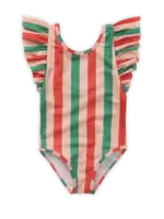 Sproet & Sprout Swimsuit ruffle Stripe print. Blossom