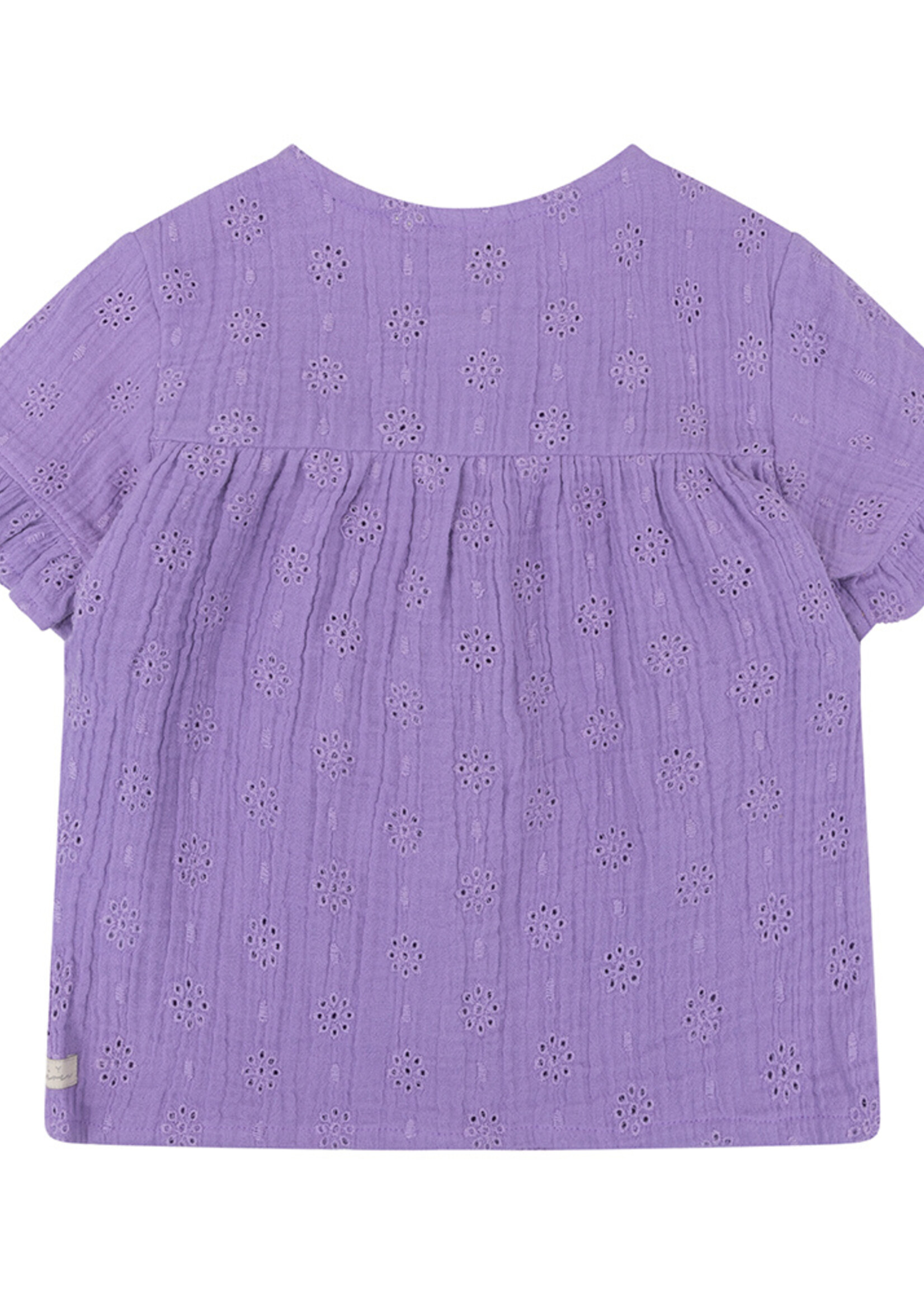 Daily7 Shirt Shortsleeve Muslin Broderie, Dahlia Purple