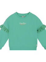 Daily7 Organic Oversized Sweater Ruffle Darlin, Green Sea