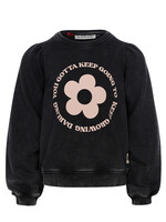 LOOXS Little Little garment dye & acid wash sweat, black
