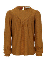 LOOXS Little Little lace top wide, Ochre yellow