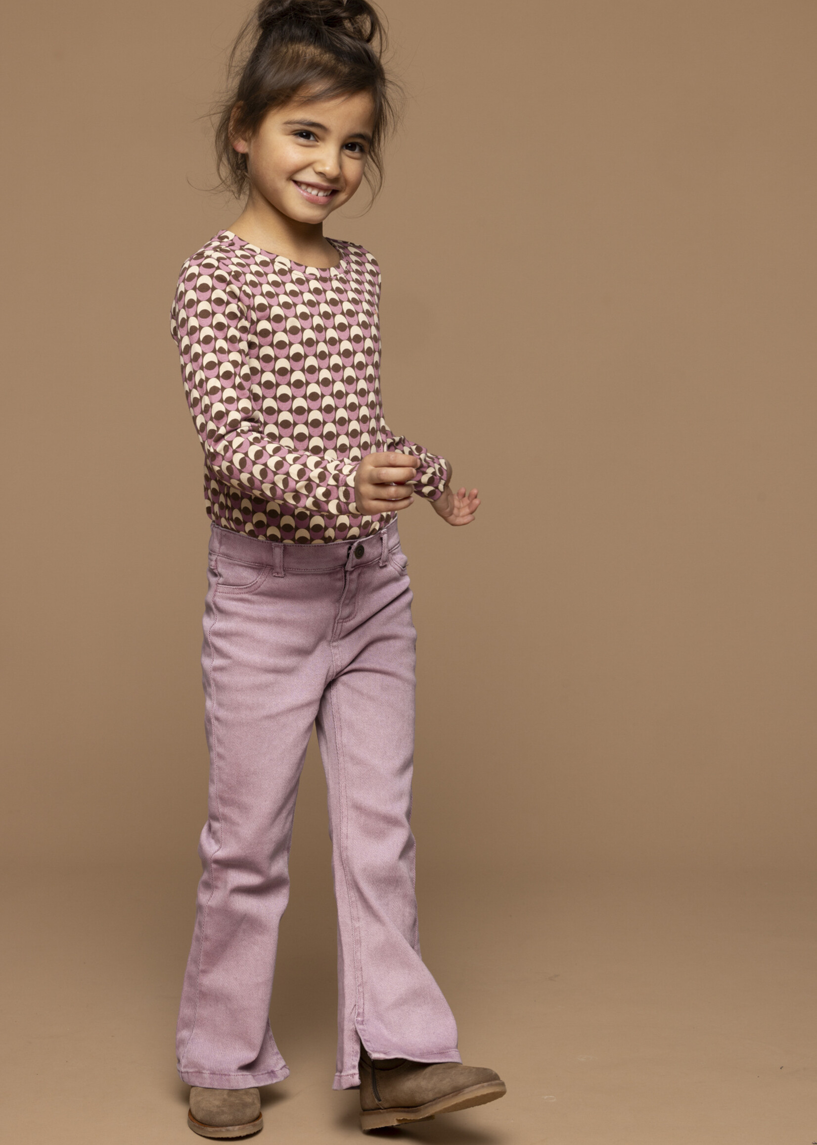 LOOXS Little Little twill flare pants, Purple rain