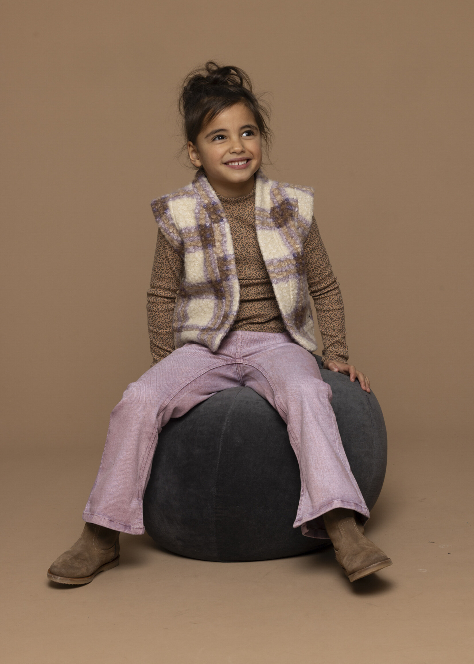 LOOXS Little Little twill flare pants, Purple rain