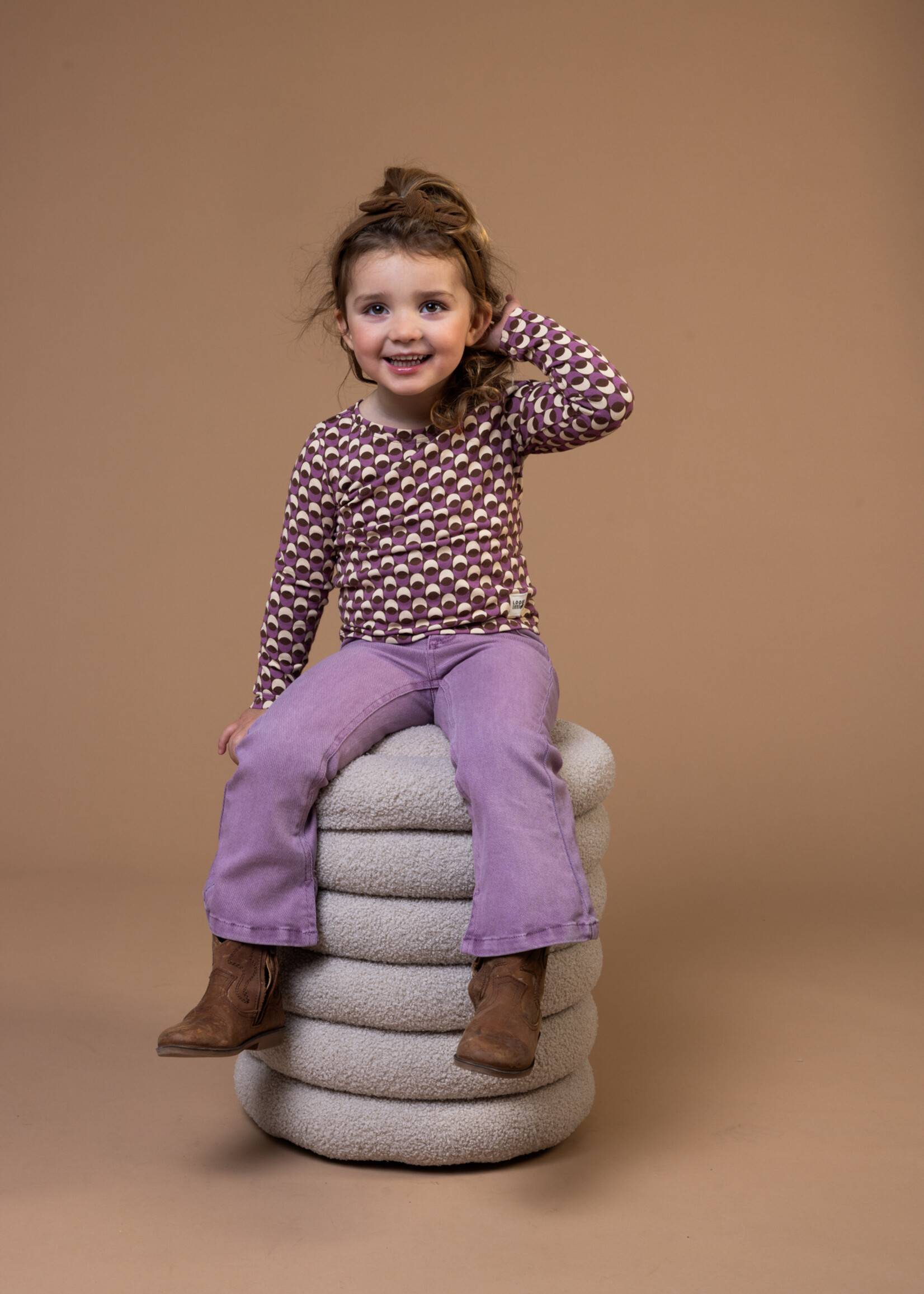 LOOXS Little Little twill flare pants, Purple rain