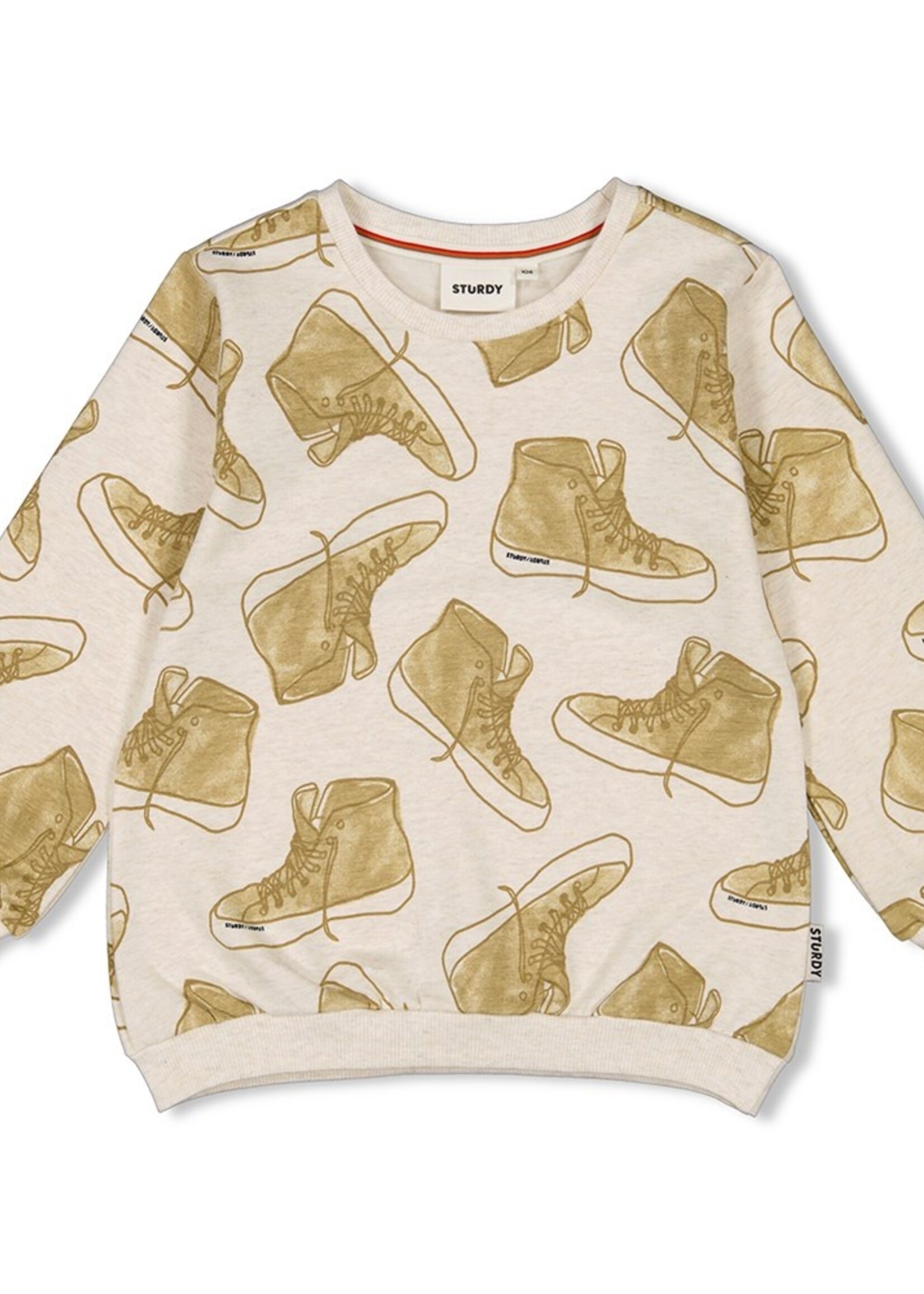 Sturdy Sweater AOP - Jump For Joy, Offwhite melange