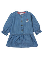 Noppies Girls Dress Felines long sleeve, Medium Blue Denim
