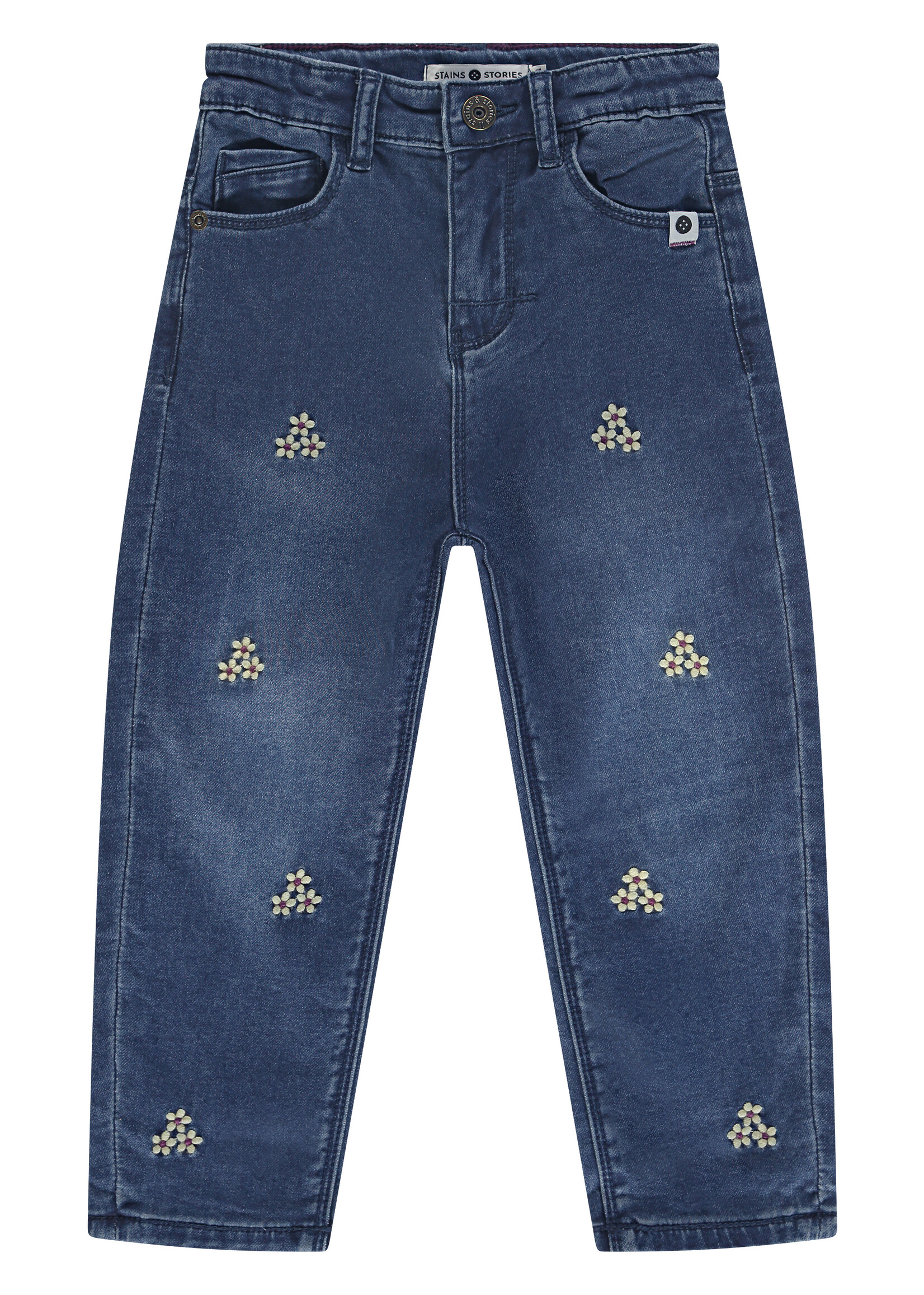 Stains and Stories girls embroidered denim, denim blue, SSA24608290