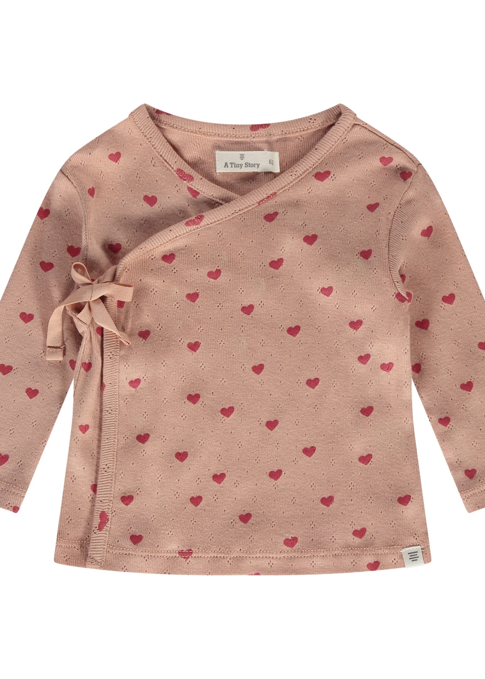 A Tiny Story baby t shirt long sleeve, dusty coral, TIN25129636