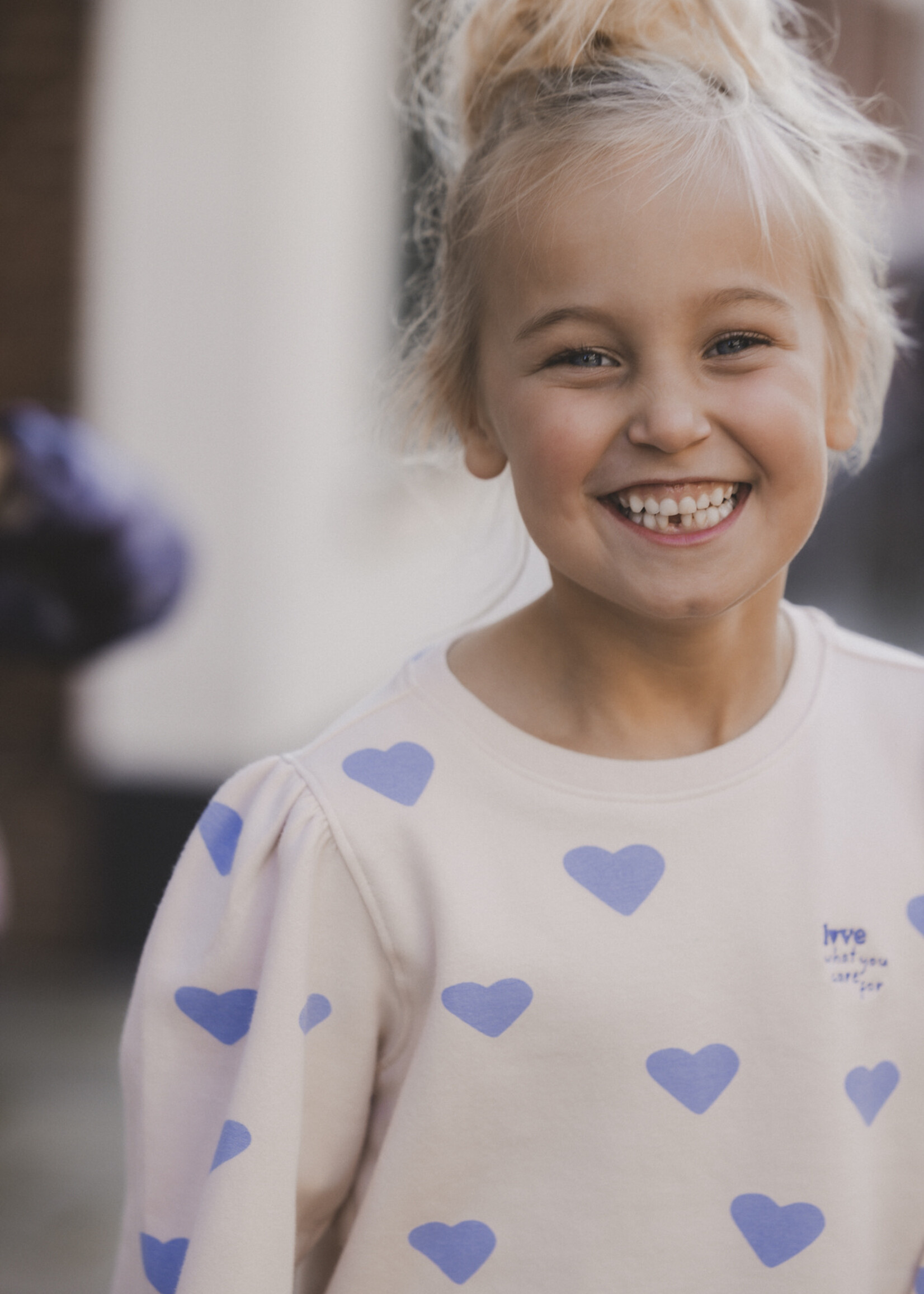 LOOXS Little Little heart printed sweat, Milkshake