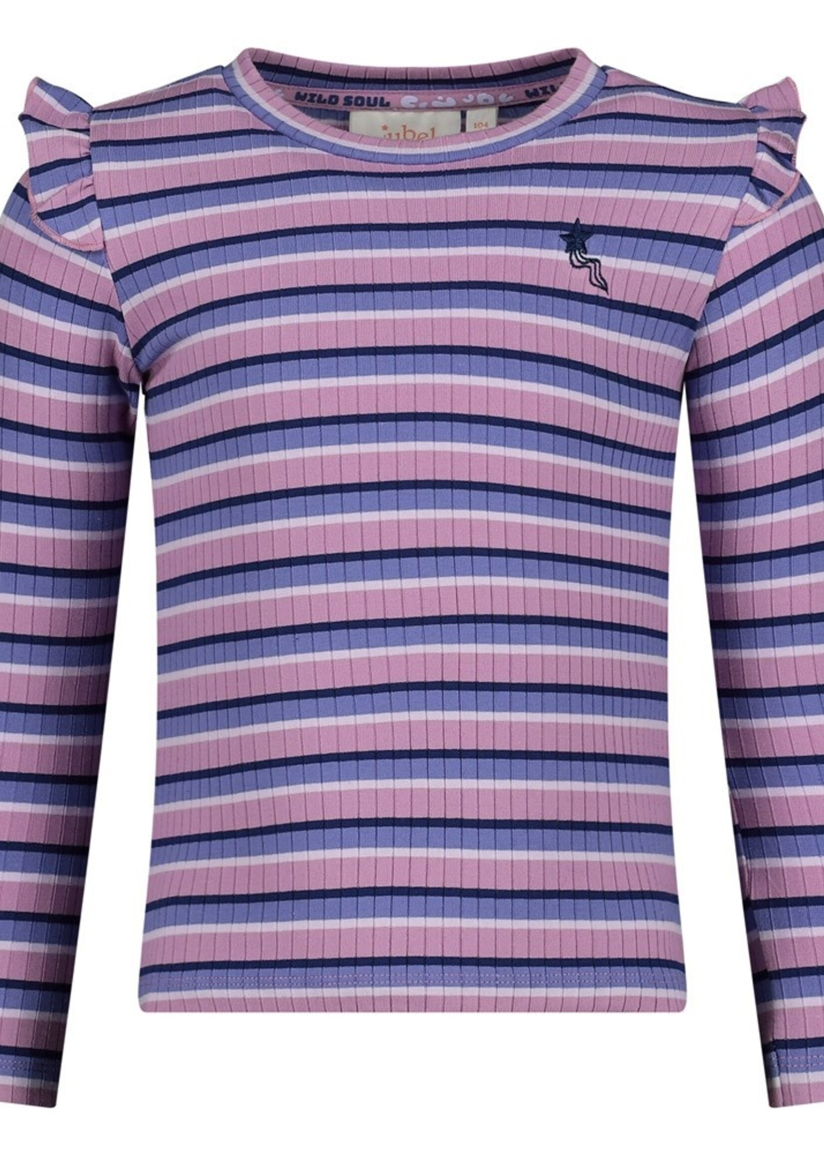 Jubel Longsleeve rib met streep - Wild Soul, Violet