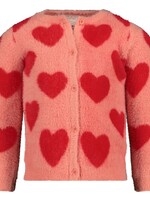 Jubel Vest gebreid AOP - Queen Of Hearts, l.Roze