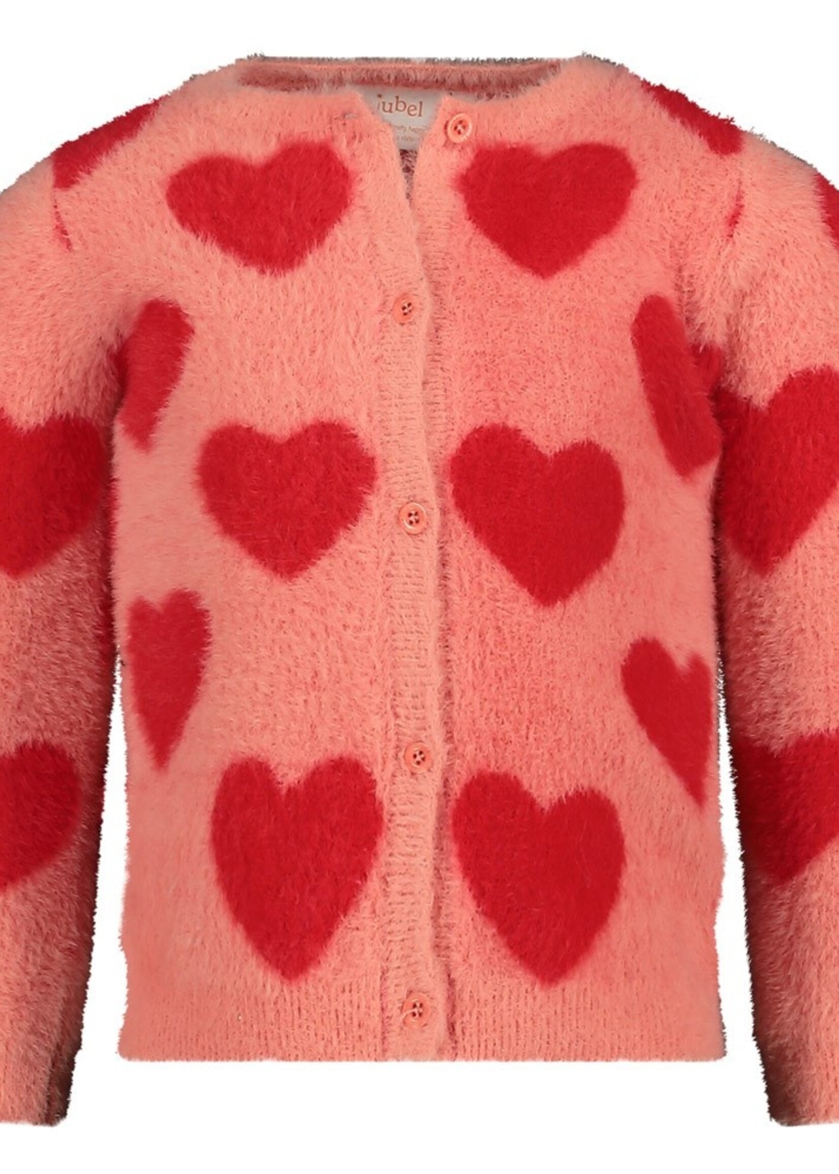 Jubel Vest gebreid AOP - Queen Of Hearts, l.Roze