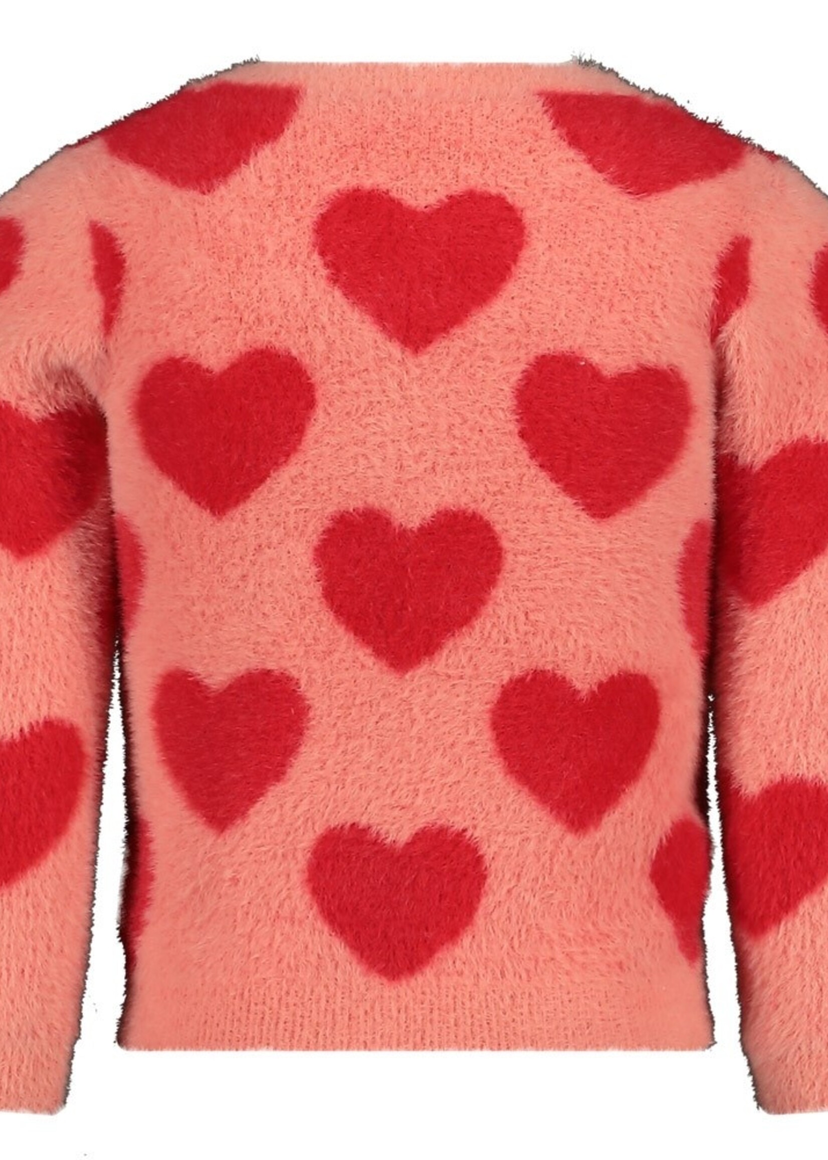 Jubel Vest gebreid AOP - Queen Of Hearts, l.Roze