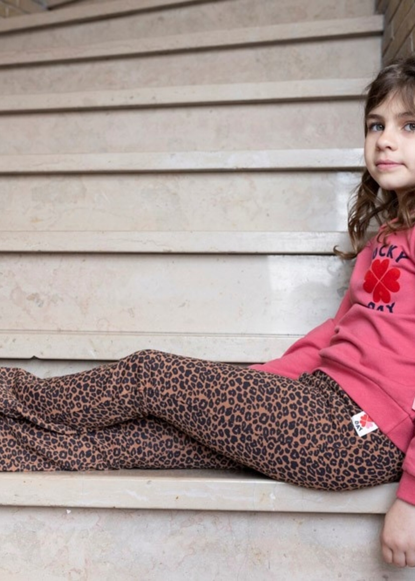 Jubel Flared broek AOP - Queen Of Hearts, Bruin