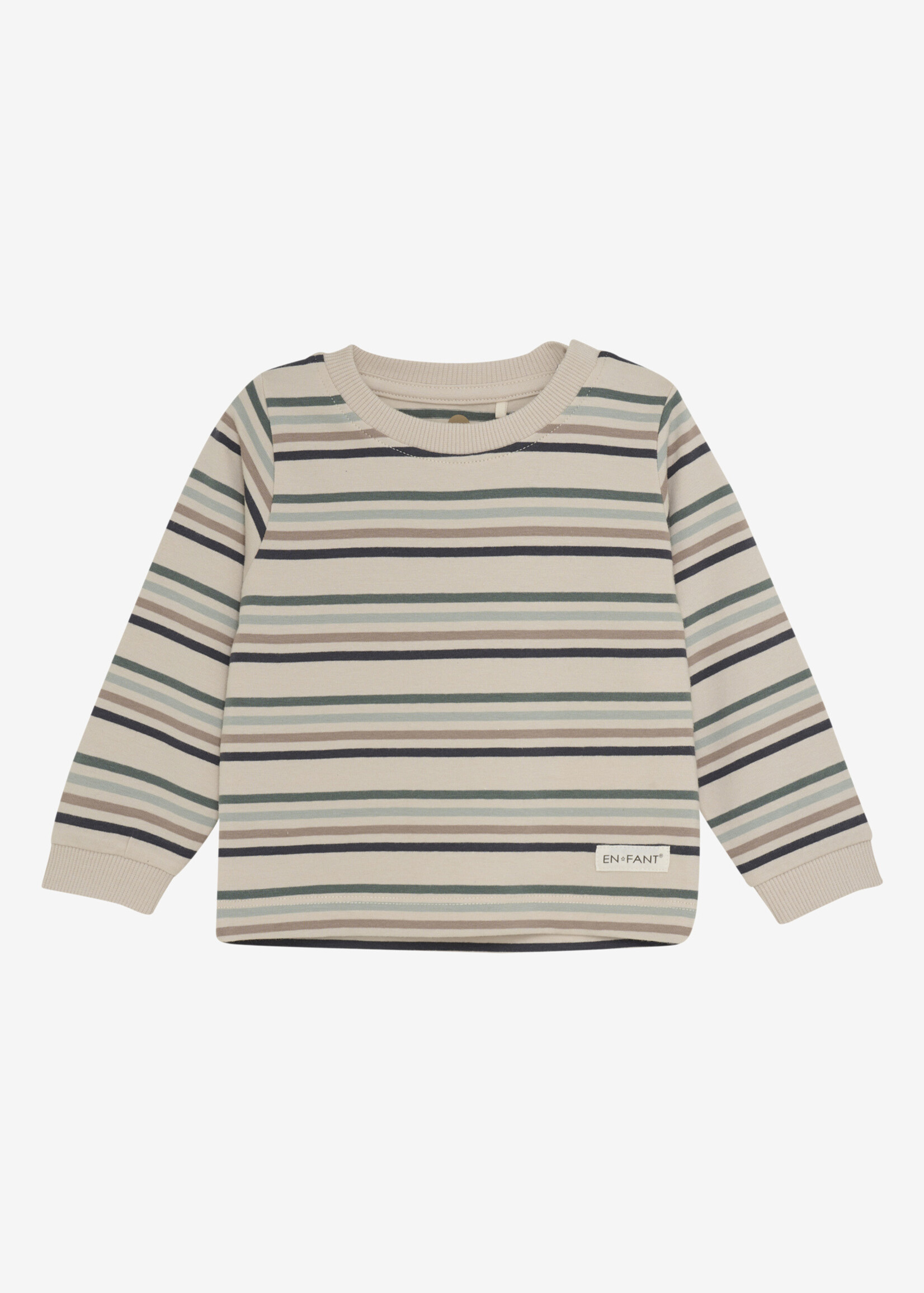 ENFANT T-shirt LS Stripe, Balsam Green