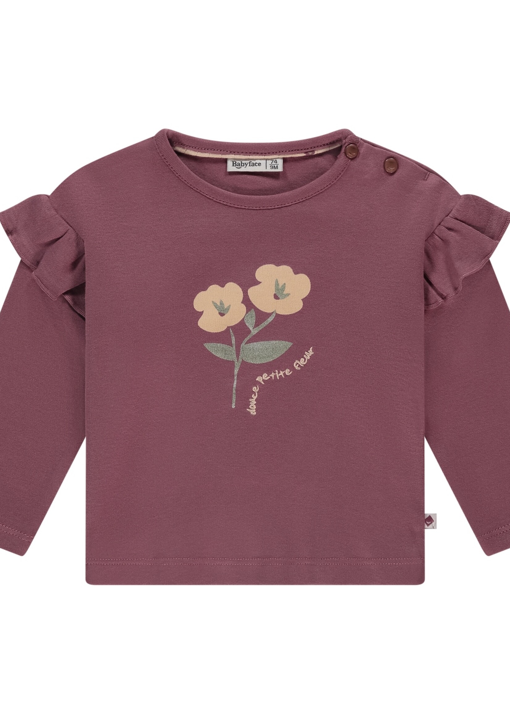 Babyface baby girls t-shirt long sleeve, burgundy, BBE25528627