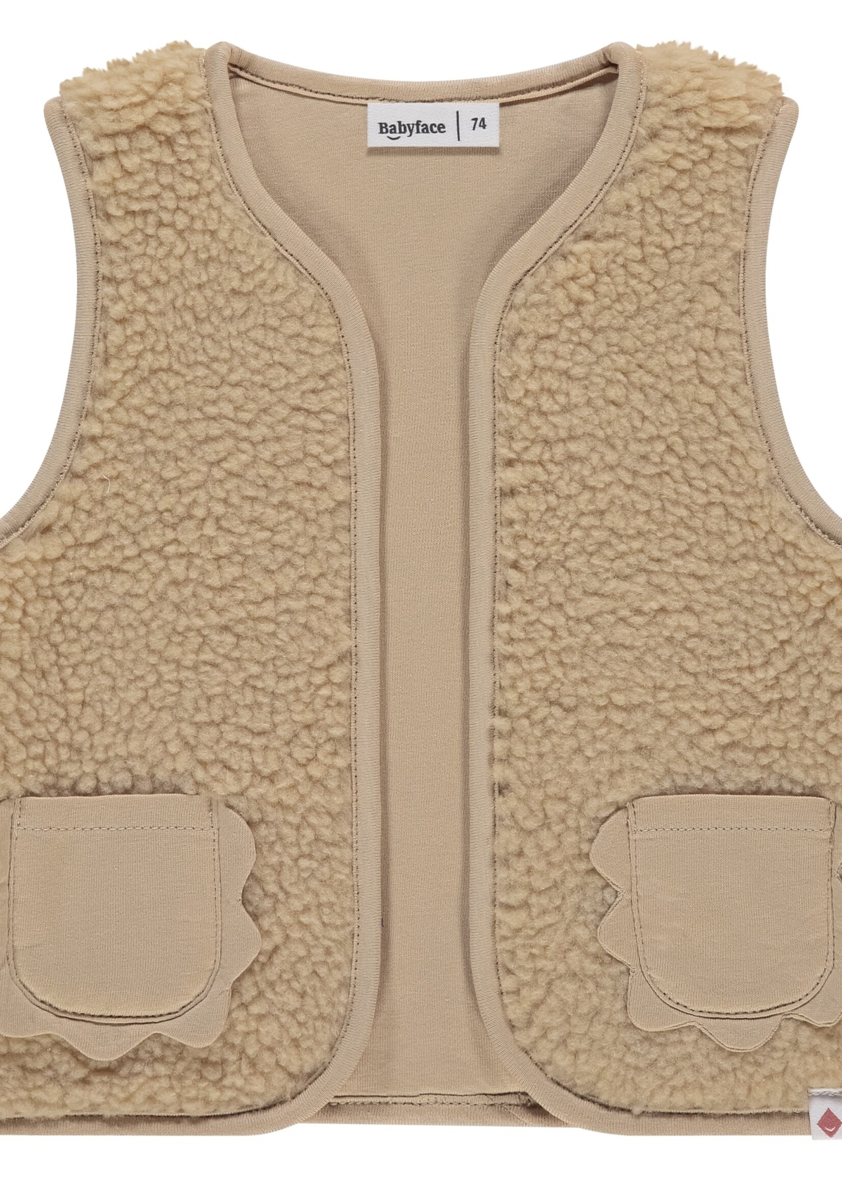Babyface baby girls teddy gilet, nude, BBE25528430