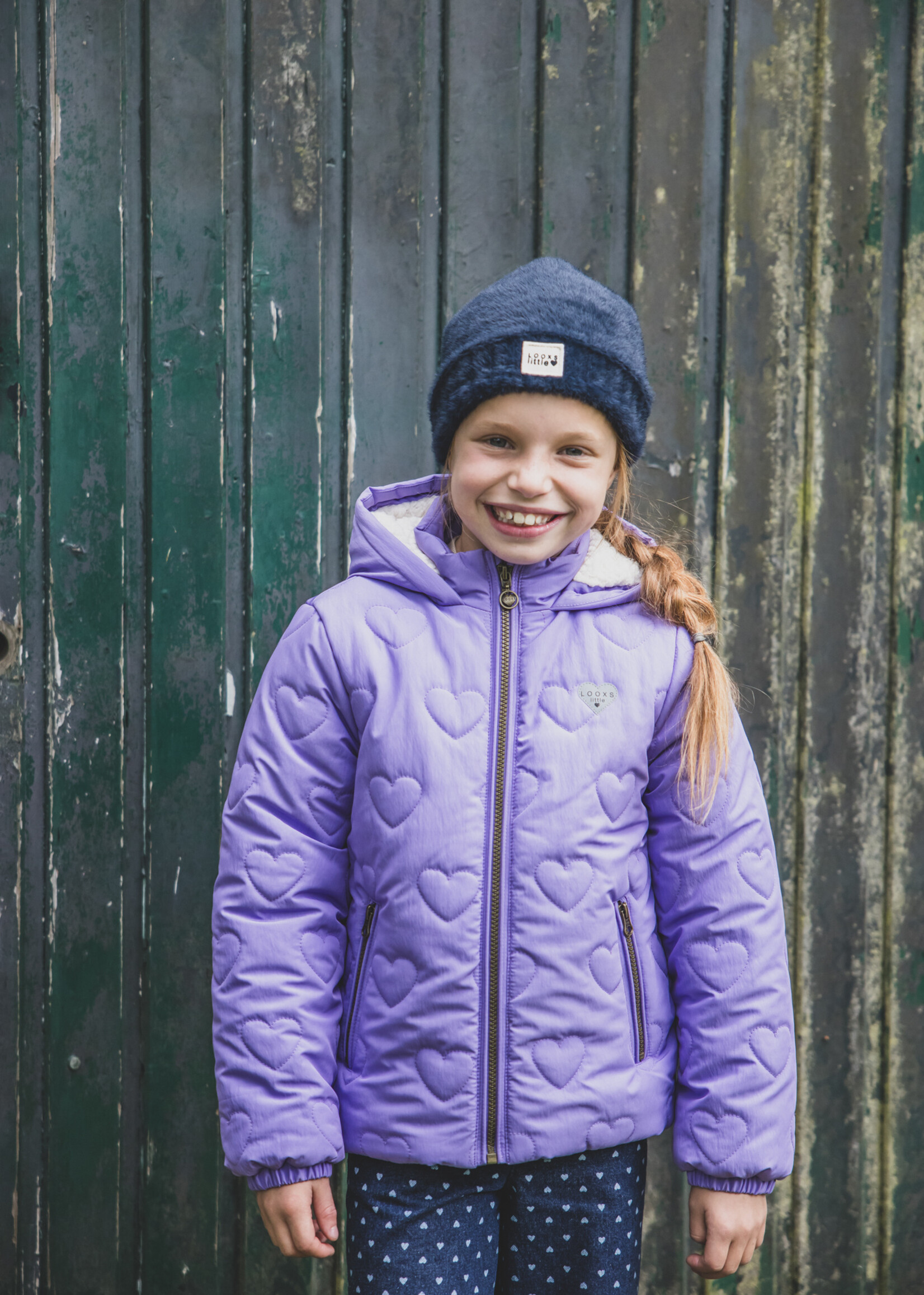 LOOXS Little Little quilted hearts outerwear jack,BRIGHT LILAC