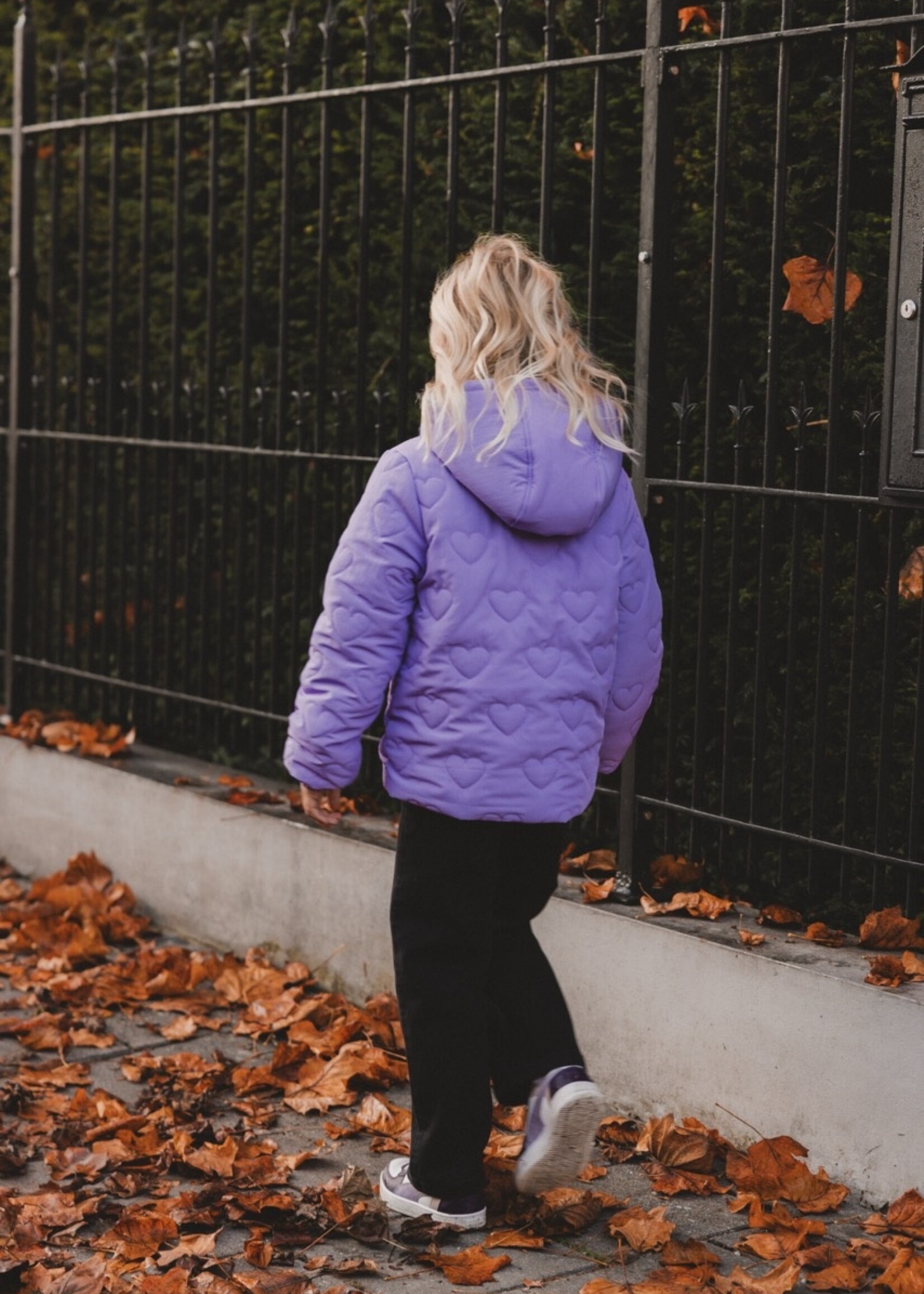 LOOXS Little Little quilted hearts outerwear jack,BRIGHT LILAC