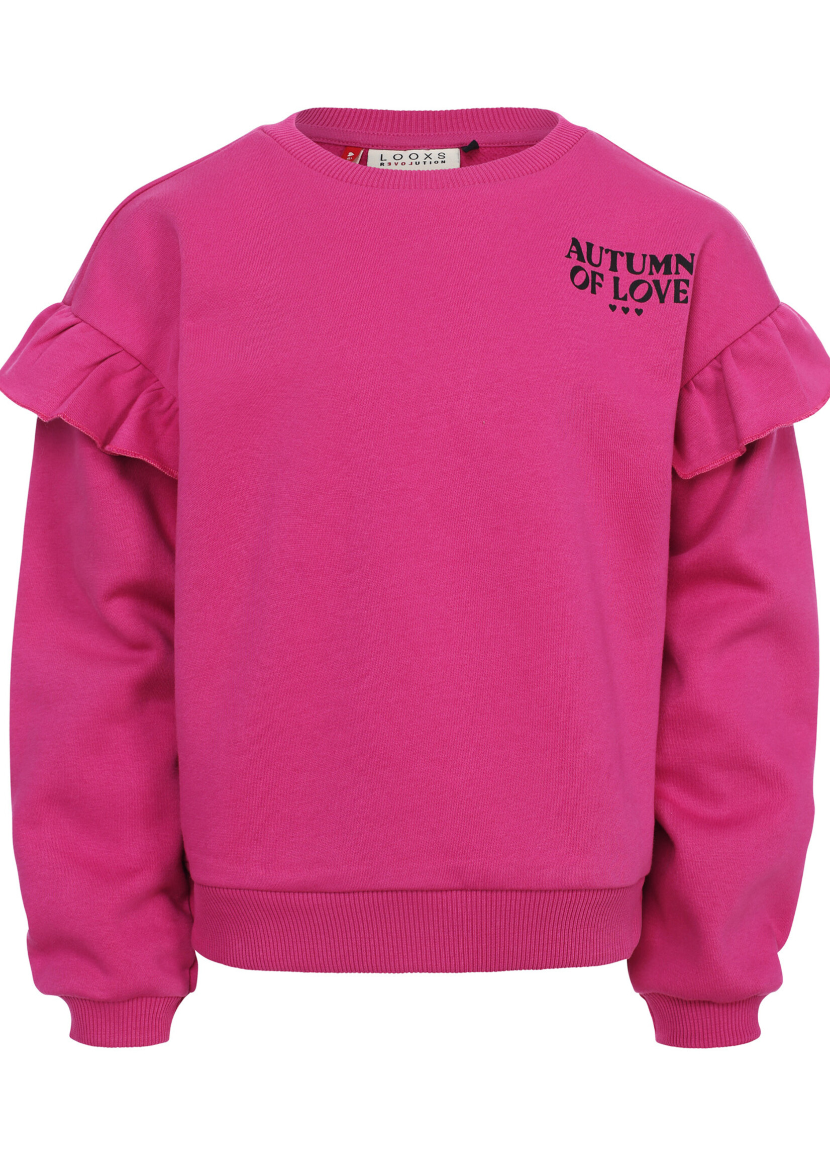 LOOXS Little Little sweater with ruffles,magenta pink