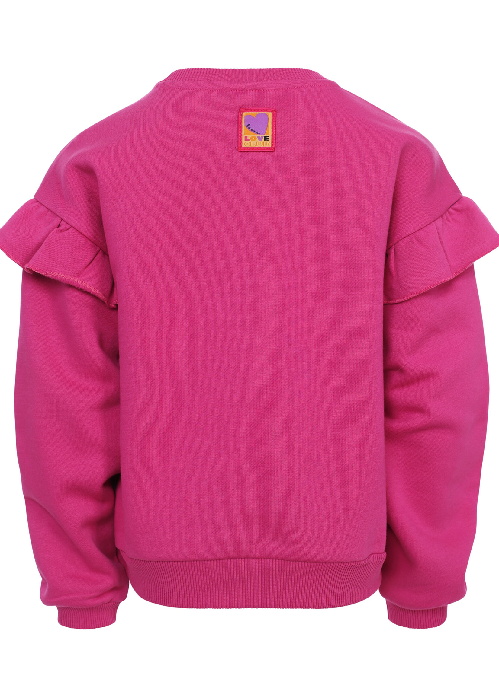 LOOXS Little Little sweater with ruffles,magenta pink