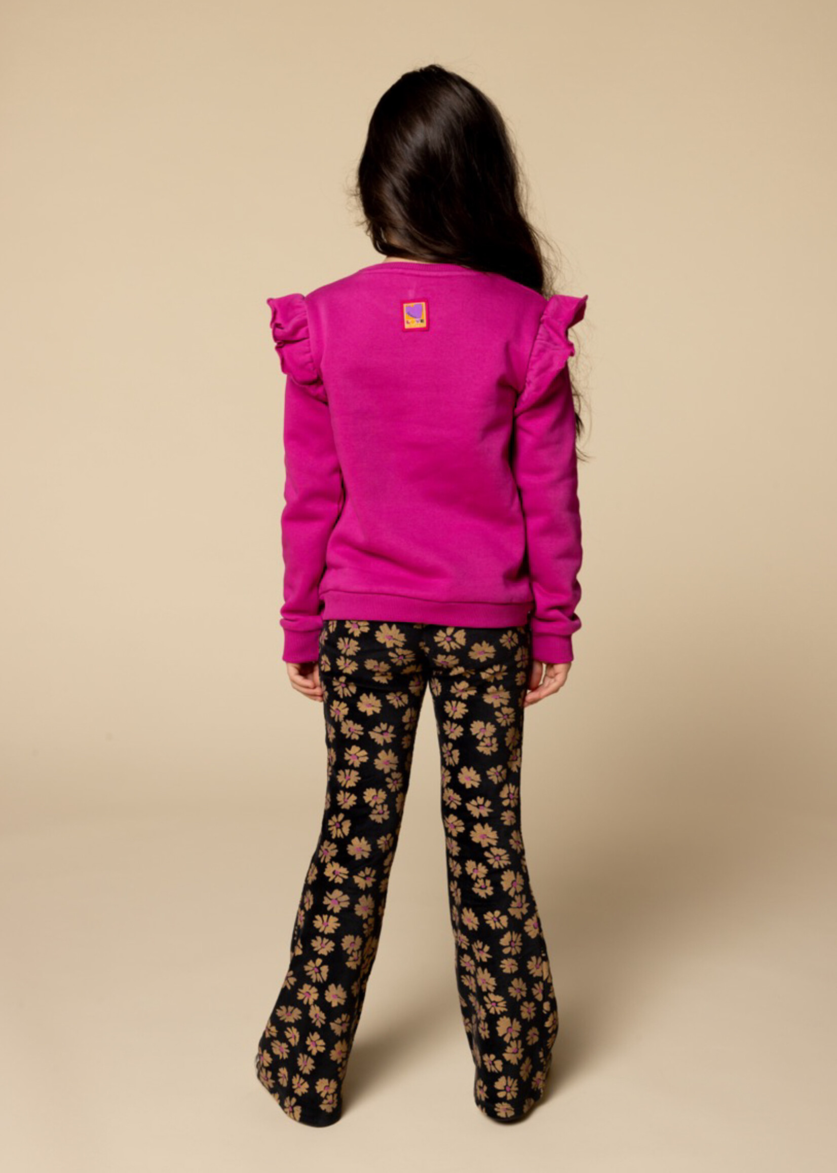 LOOXS Little Little velvet flaire pants,soft winterflower