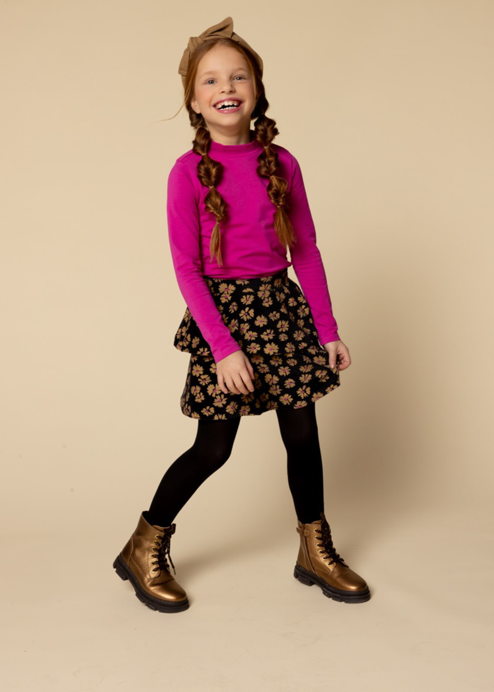 LOOXS Little Little velvet flaire skirt,soft winterflower