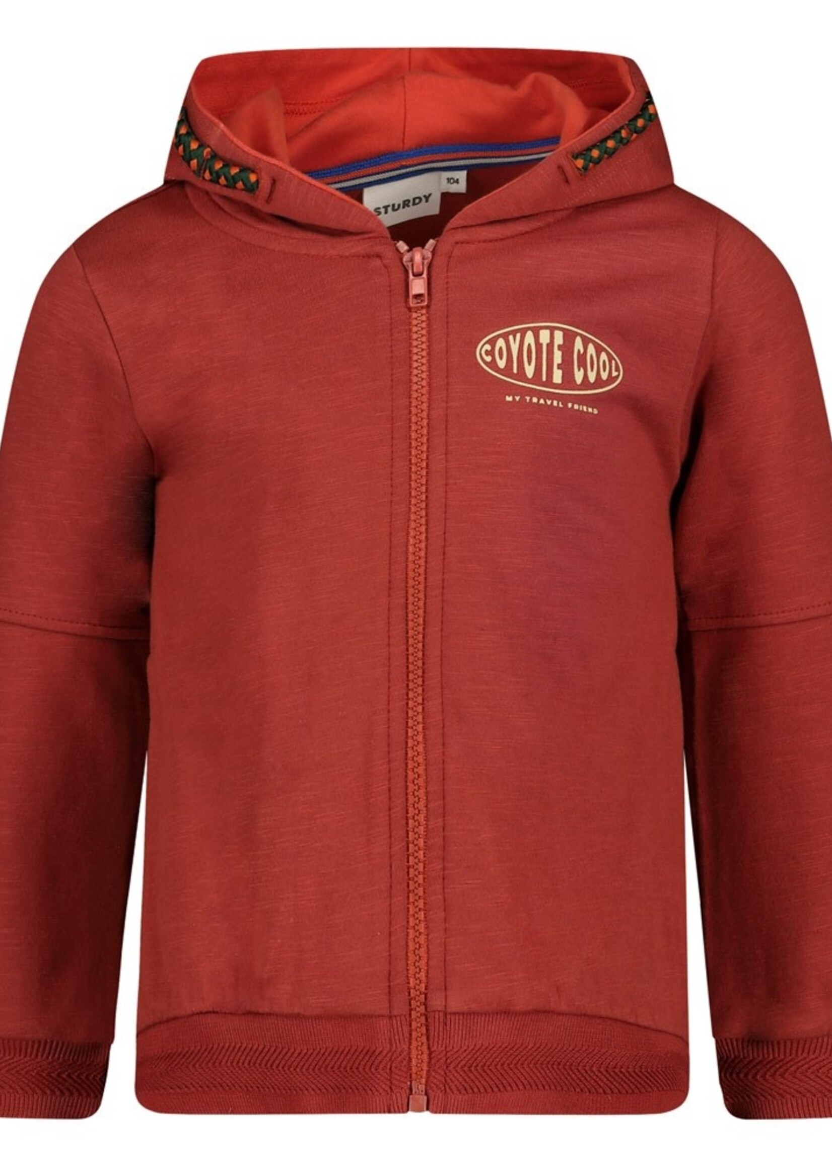 Sturdy Sweatvest met capuchon - Chasing Trails, Roest