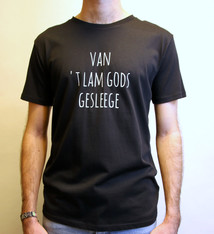 Negenduust T-shirt van 't Lam Gods gesleege - mannenmodel zwart - Negenduust