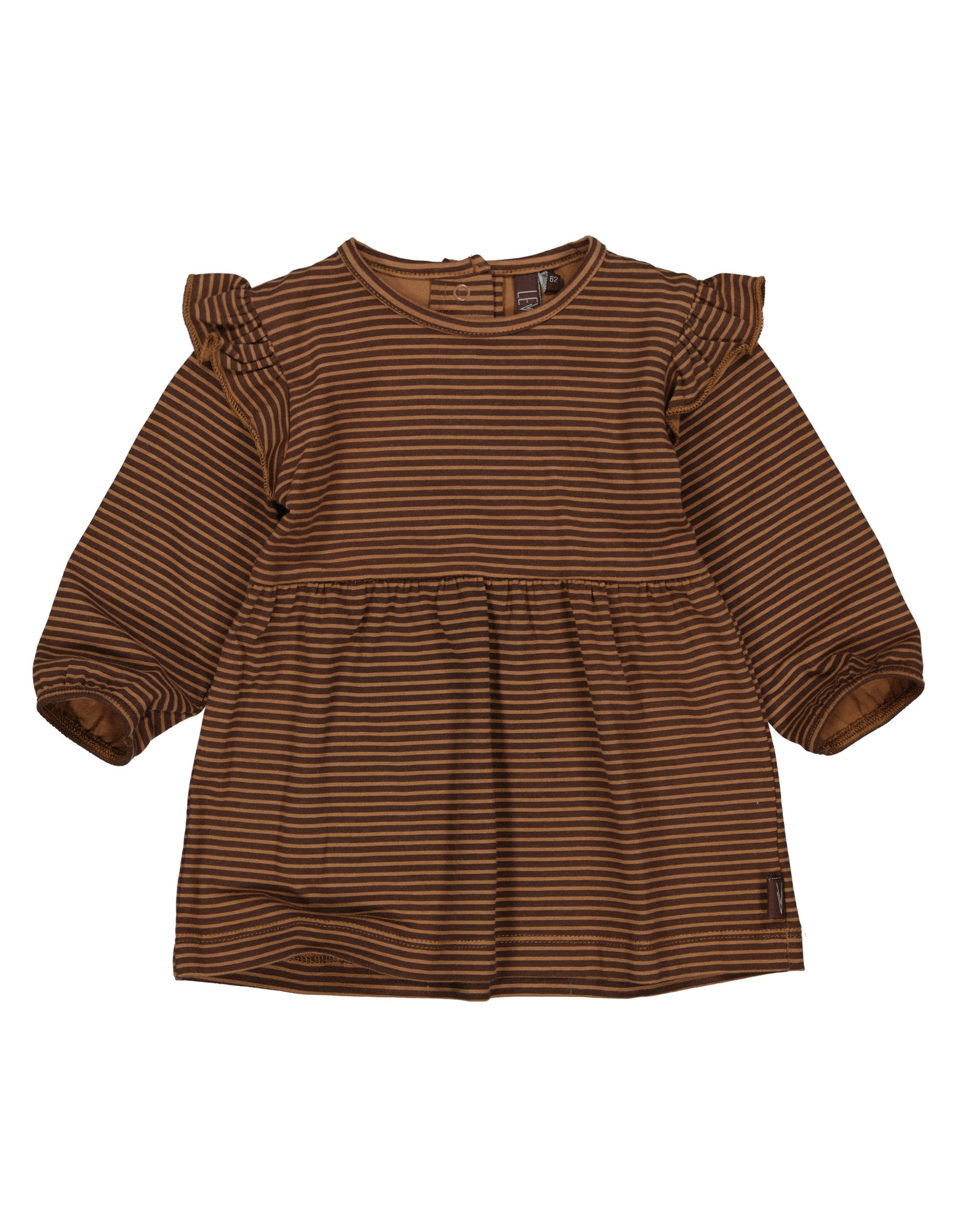 Levv Dress Candis AOP Brown Dusty Stripe
