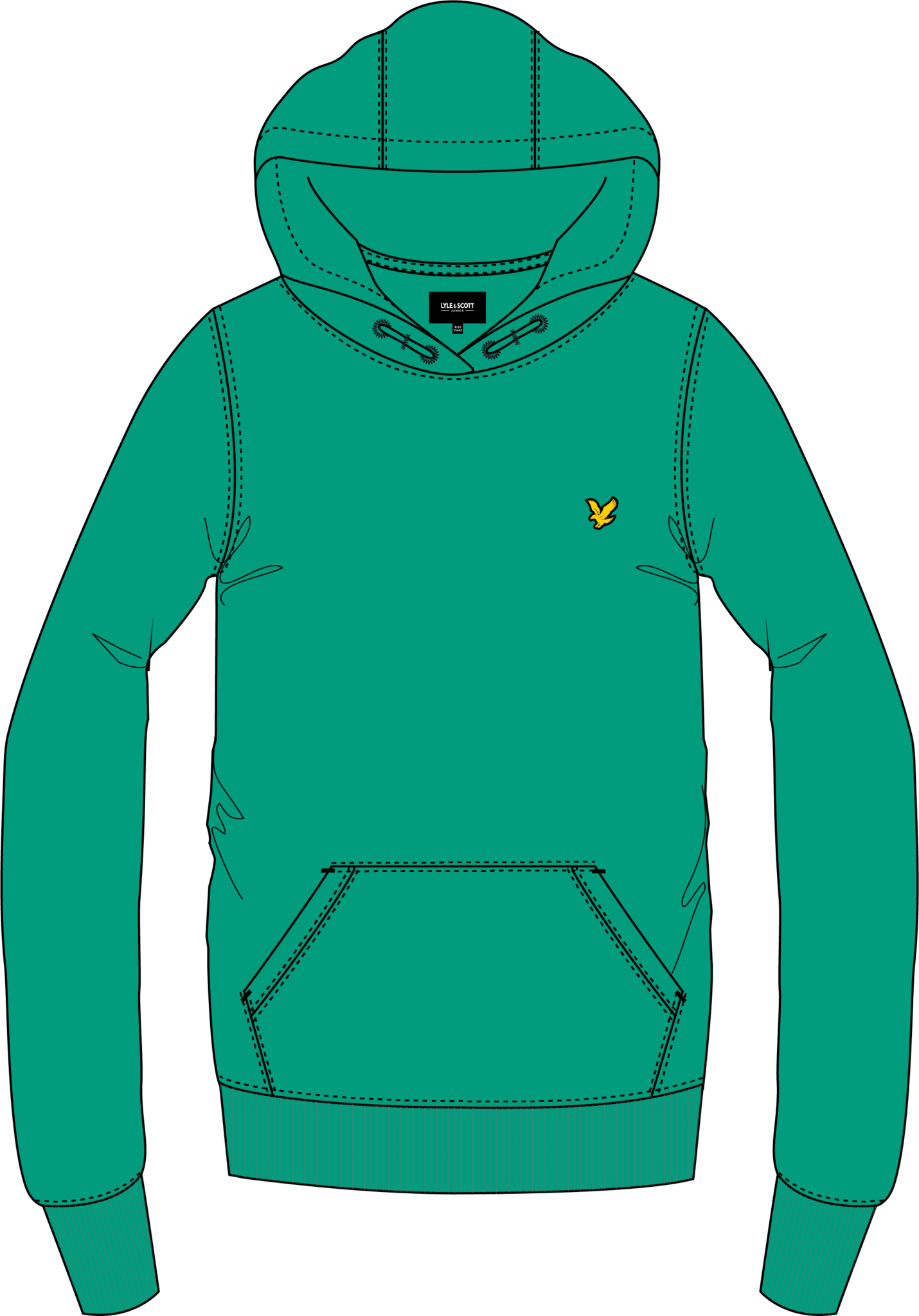 Boys Classic OTH Hoody Fleece Green 