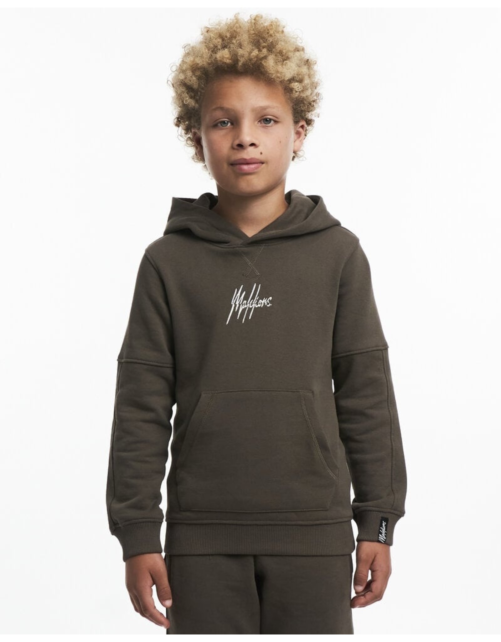 Malelions Junior Split Essentials Hoodie Brown/Beige