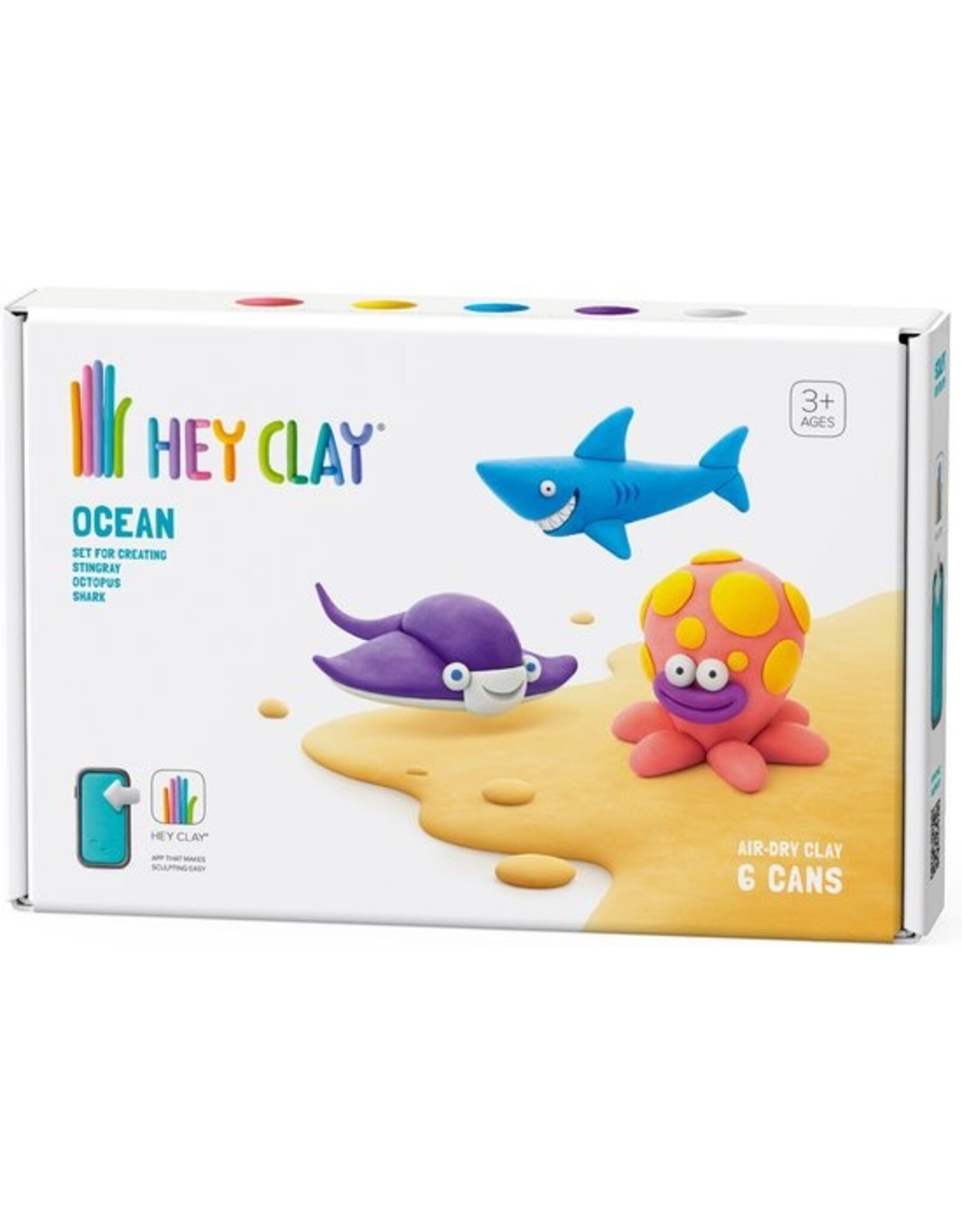 HEY CLAY Ocean - Shark  Octopus, Stingray - 6 cans