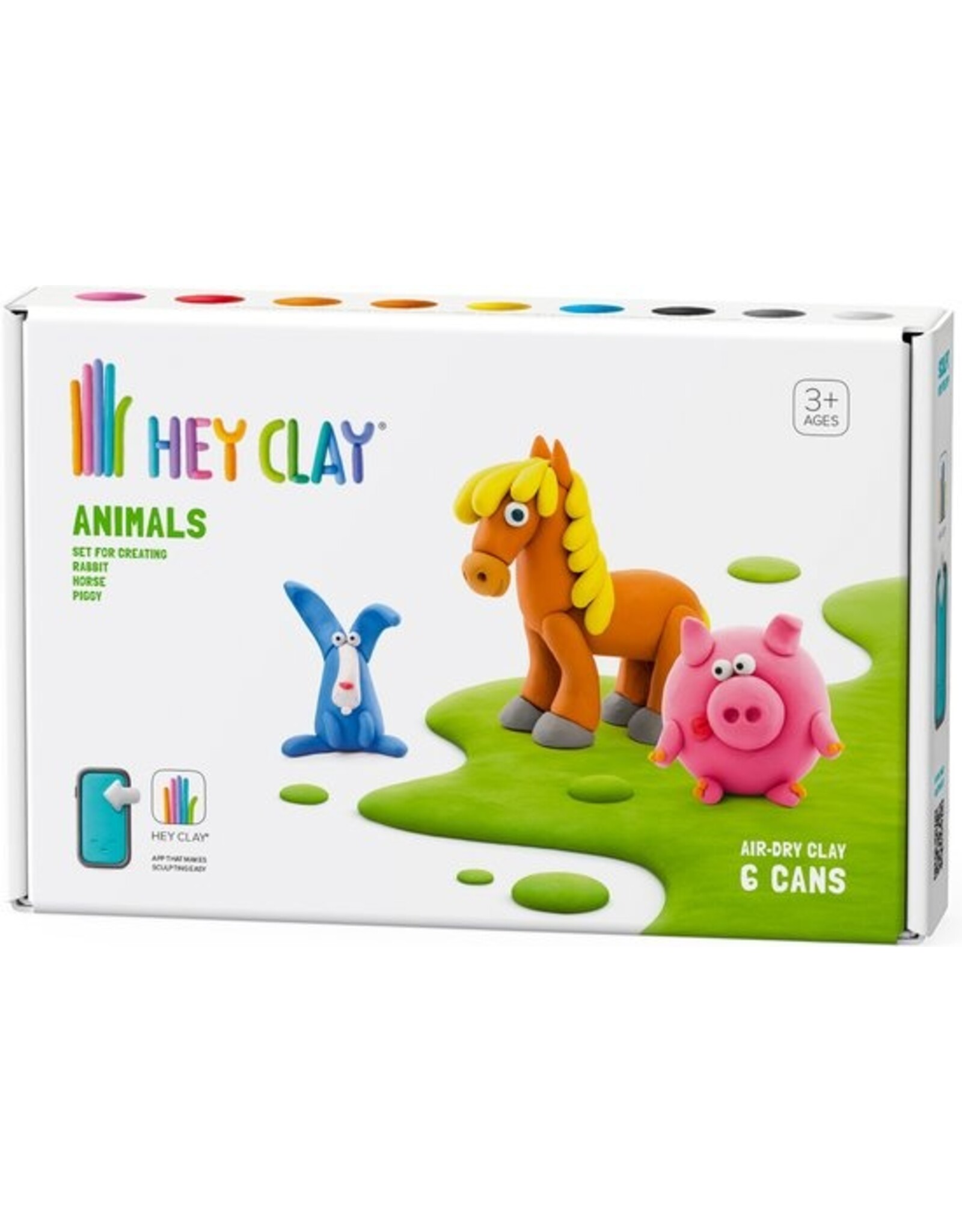 HEY CLAY Animals - Piggy Horse Rabbit - 6 cans