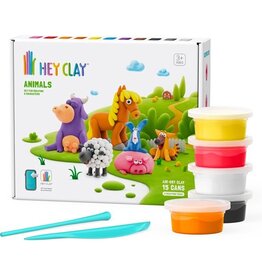 HEY CLAY Animals • 15 Cans Air Dry Clay • Boetseerklei