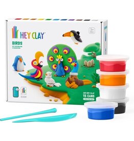 HEY CLAY Birds • 15 Cans Air Dry Clay • Boetseerklei