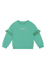 Daily7 Organic Oversized Sweater Ruffle Darlin Green Sea-649