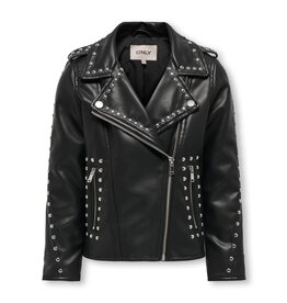 Kids Only Kogsia Studded Faux Leather Biker Otw Black