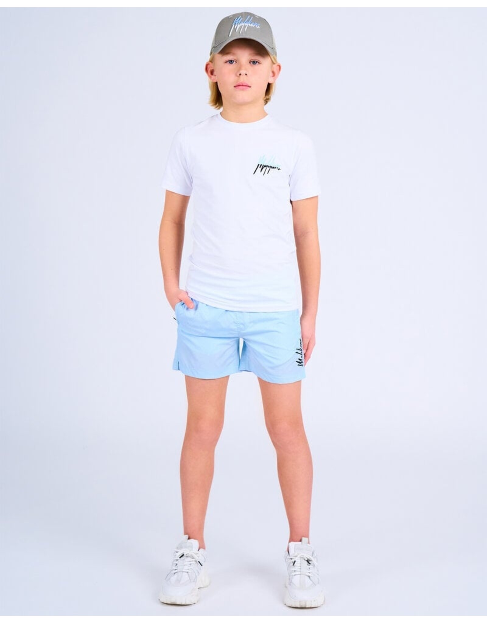 Malelions Malelions Junior Split Swim Shorts Light Blue/Grey MJ1-SS24-31