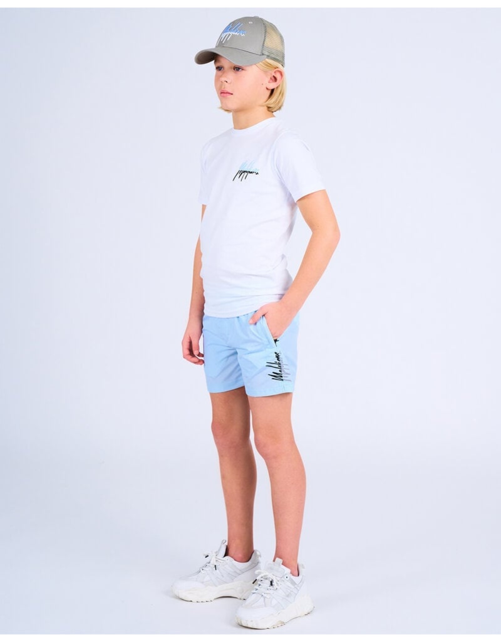 Malelions Malelions Junior Split Swim Shorts Light Blue/Grey MJ1-SS24-31