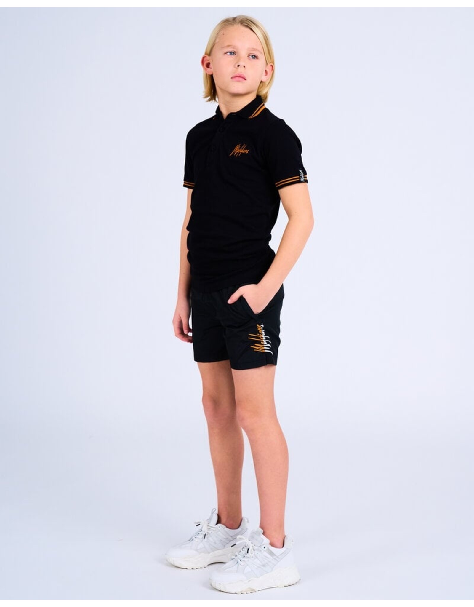 Malelions Malelions Junior Split Swim Shorts Black/Orange MJ1-SS24-31