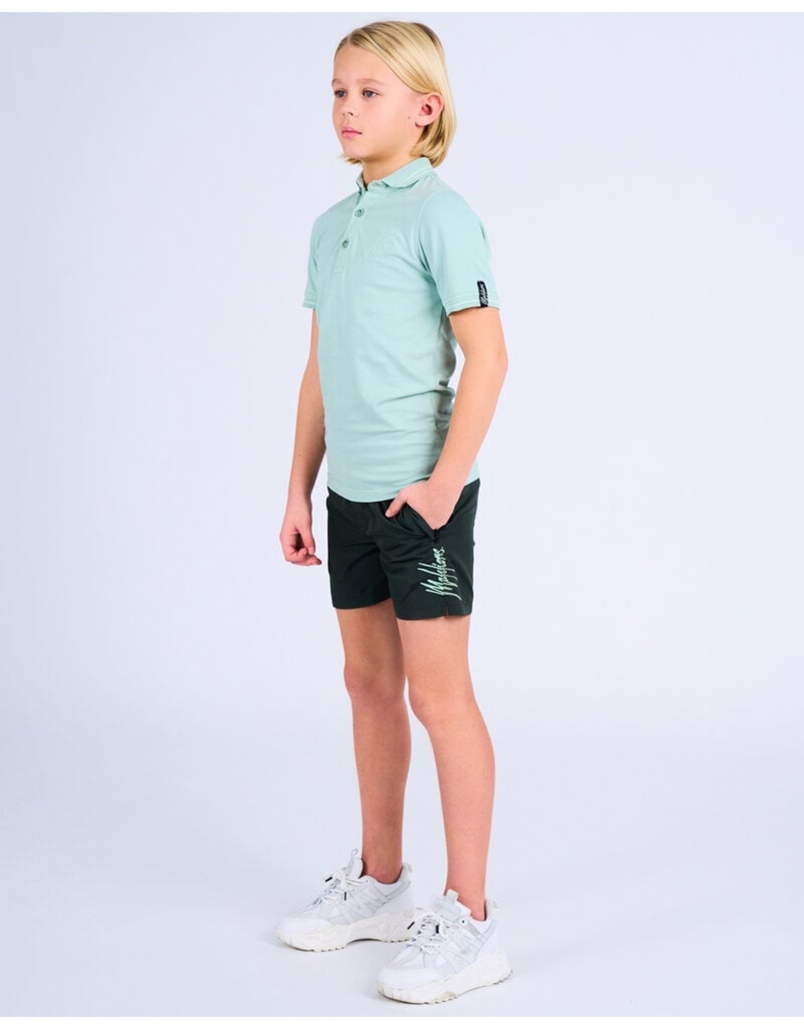 Malelions Malelions Junior Split Swim Shorts Dark Green/Mint MJ1-SS24-31