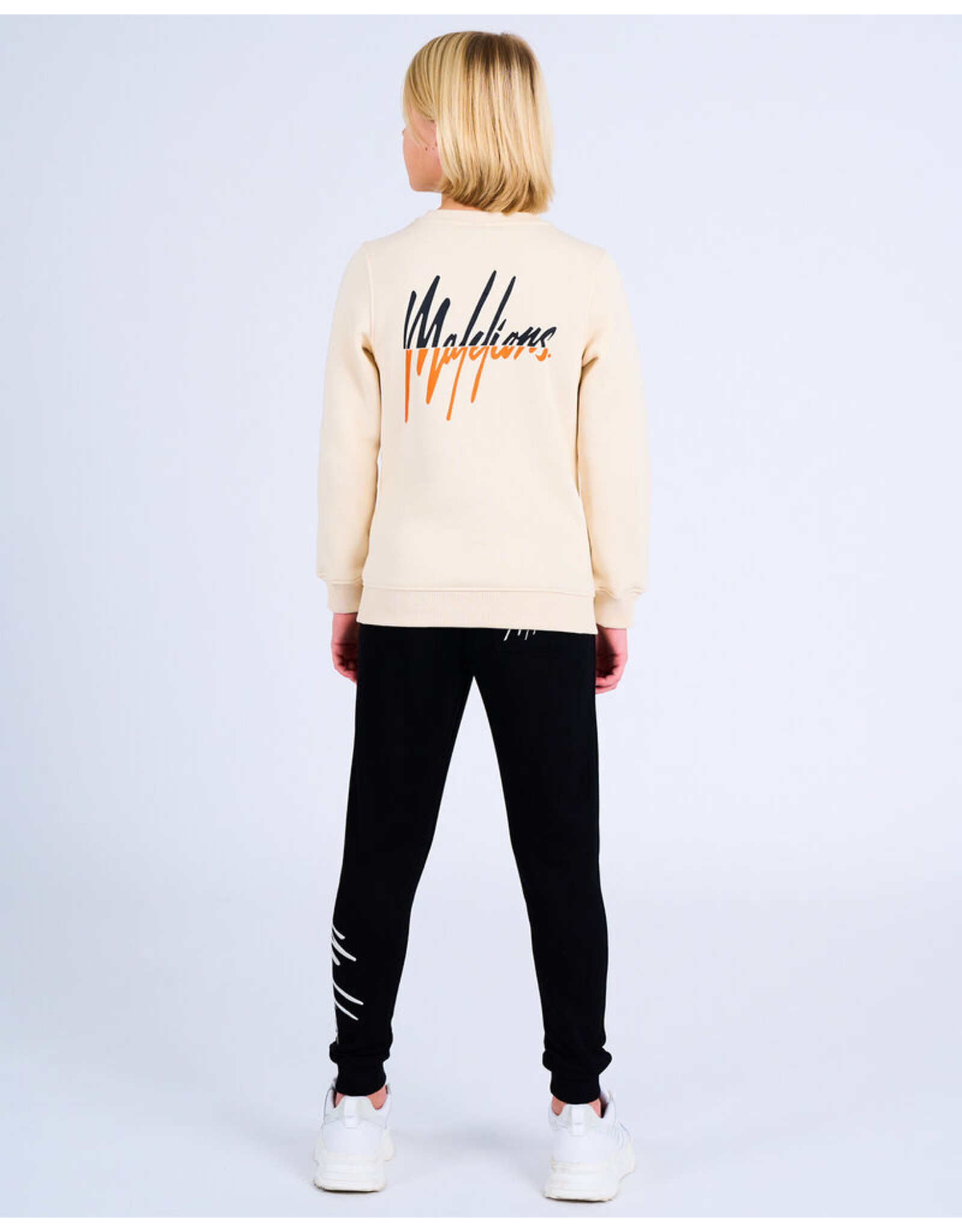 Malelions Malelions Junior Split Sweater Beige/Orange MJ1-SS24-05