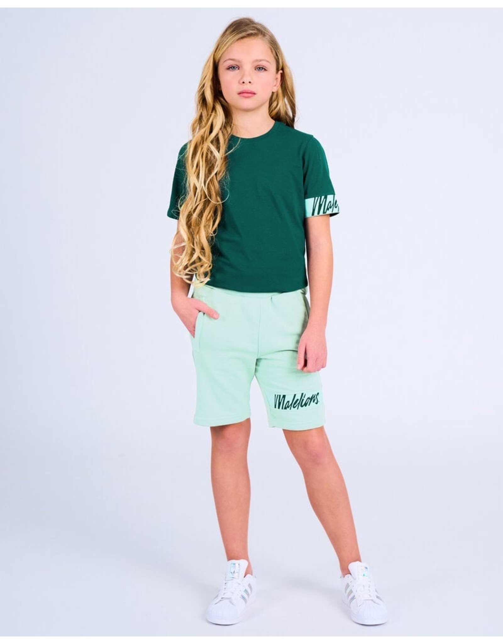 Malelions Malelions Junior Captain Shorts 2.0 Aqua Grey/Mint MJ1-SS24-27