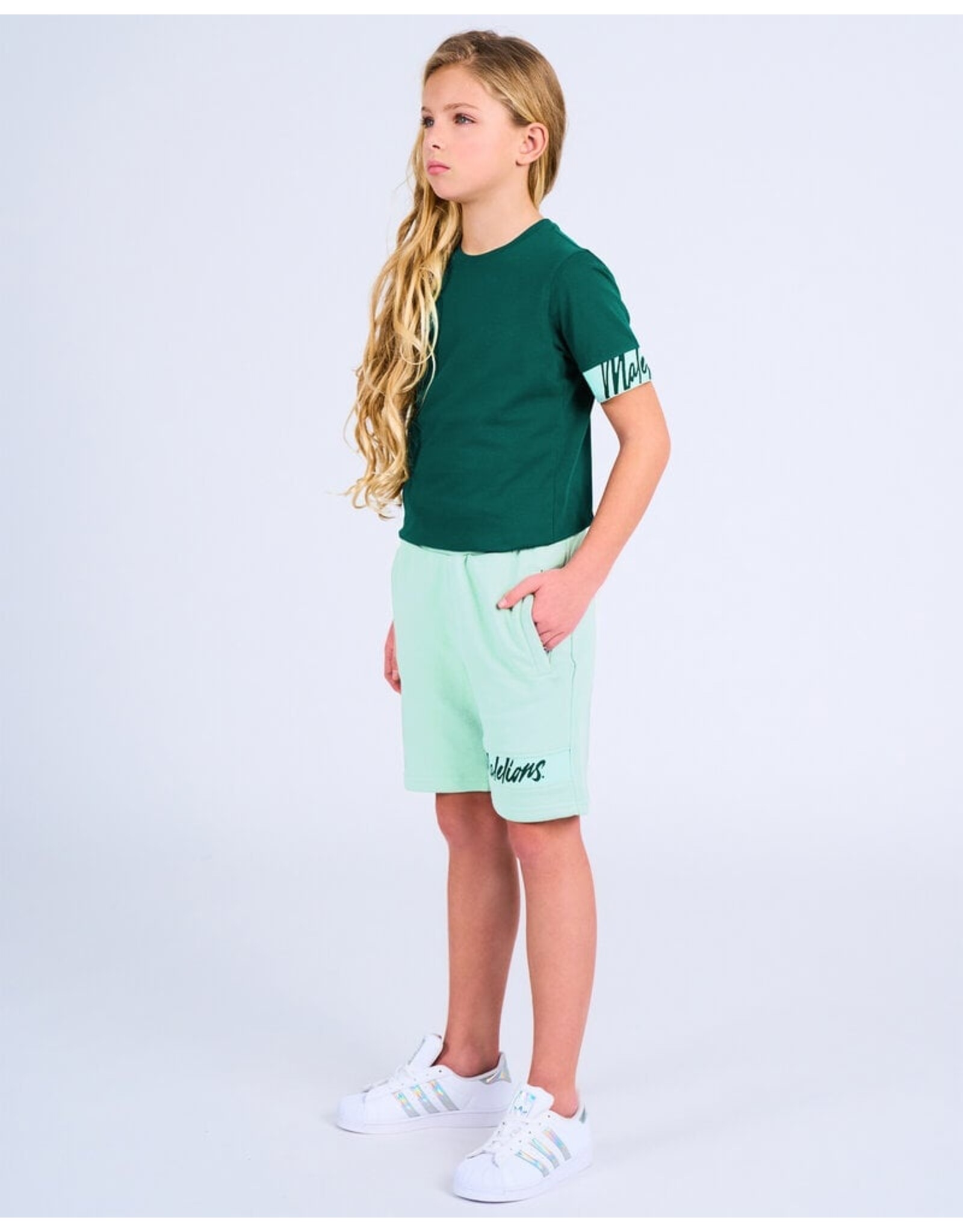 Malelions Malelions Junior Captain Shorts 2.0 Aqua Grey/Mint MJ1-SS24-27